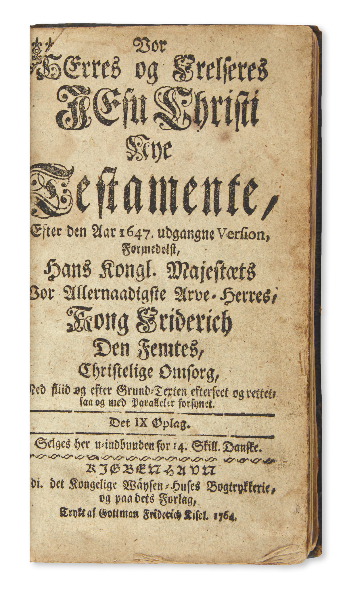 BIBLE IN DANISH.  Vor Herres og Frelseres Jesu Christi Nye Testamente. 1764 + [PONTOPPIDAN, ERIK.]  Sandhed til Gudfrygtighed. 1763